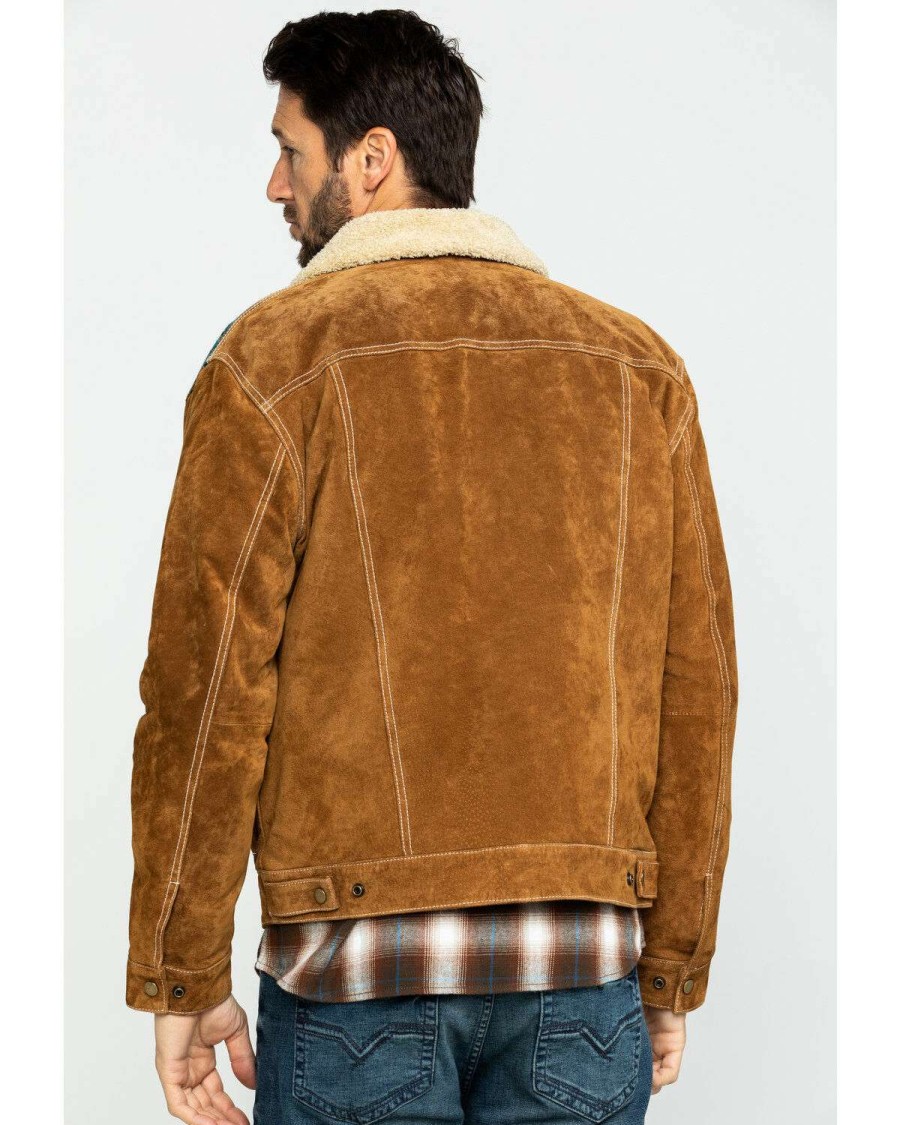 Jackets * | Online Scully Men'S Cafe Brown Boar Suede Jean Jacket