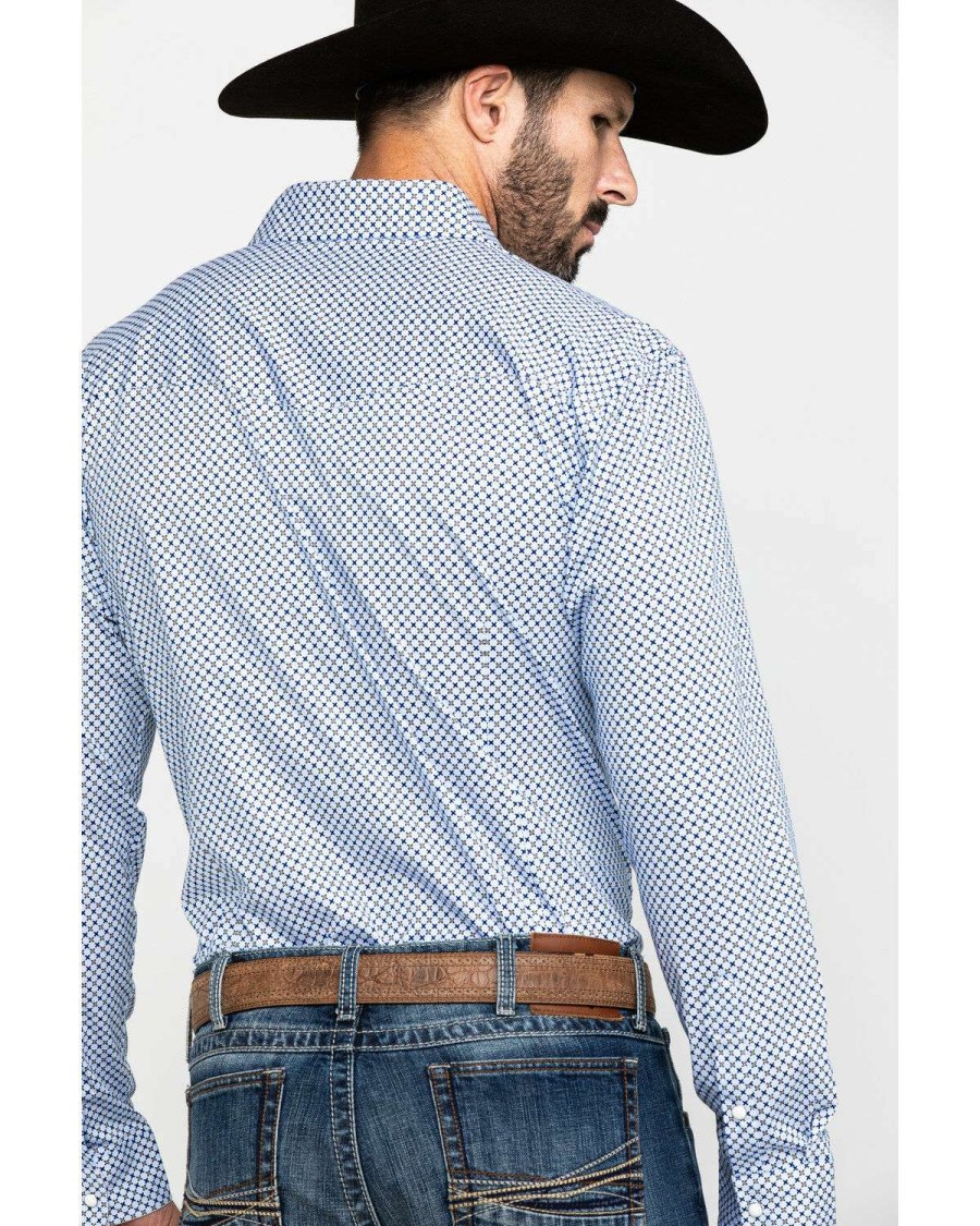 Shirts * | Sale Scully Signature Soft Series Men'S X Geo Print Long Sleeve Western Shirt