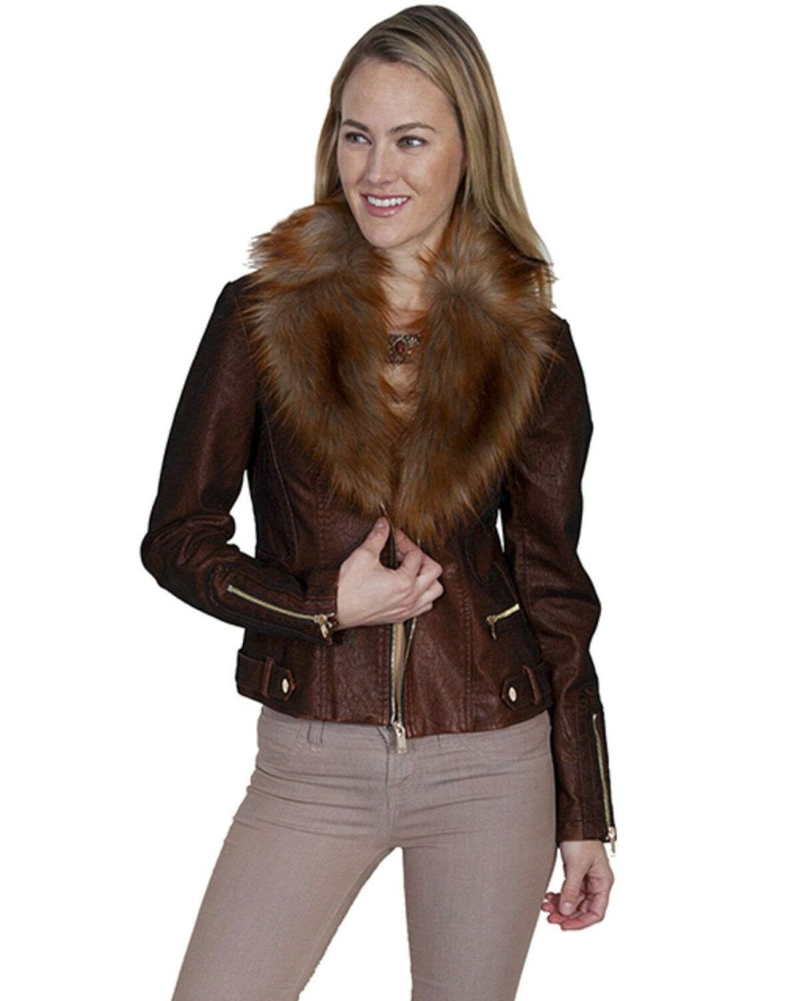 Jackets * | Online Honey Creek By Scully Women'S Faux Fur Copper Jacket