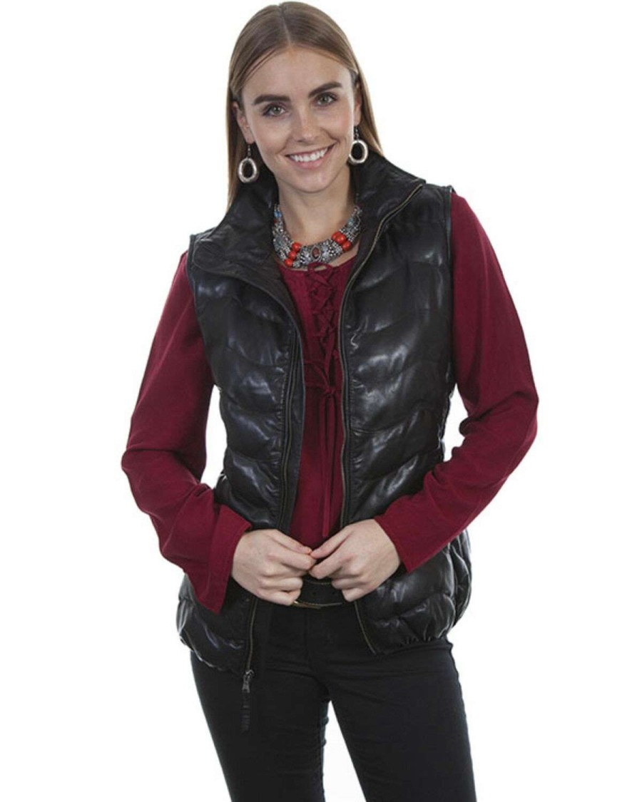 Vest * | Discount Leatherwear By Scully Women'S Quilted Leather Vest