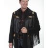 Jackets * | Sale Scully Men'S Boar Suede Fringe Jacket