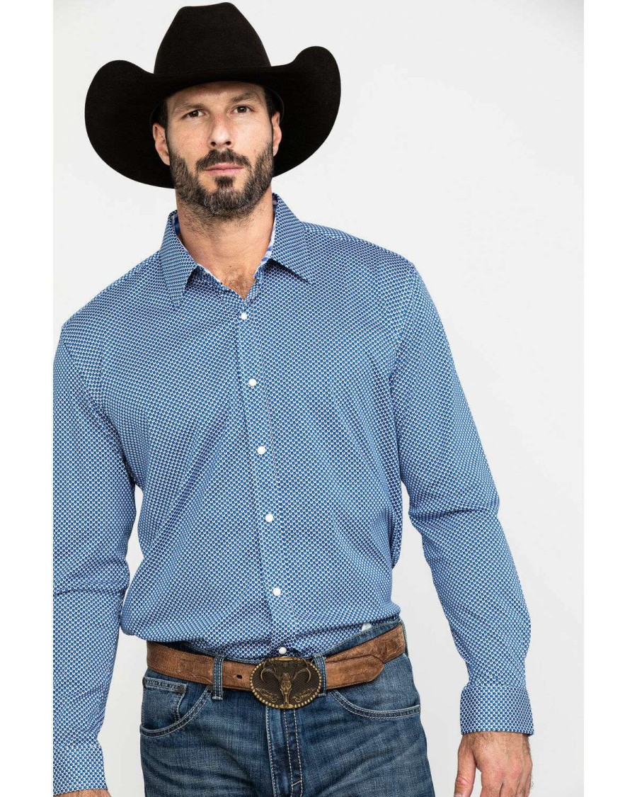 Shirts * | Limited Edition Scully Signature Soft Series Men'S Geo Print Long Sleeve Western Shirt