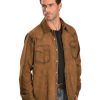 Shirts * | Sale Scully Suede Leather Western Shirt