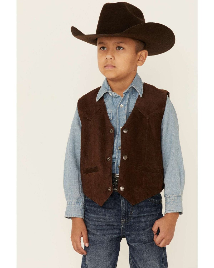 Vest * | Sale Scully Kid'S Boar Suede Vest