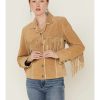 Jackets * | Limited Edition Scully Women'S Suede Snap Fringe Jacket