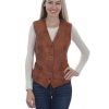 Vest * | Outlet Leatherwear By Scully Women'S Cognac Western Vest