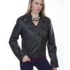 Jackets * | Limited Edition Scully Women'S Concealed Carry Moto Leather Jacket