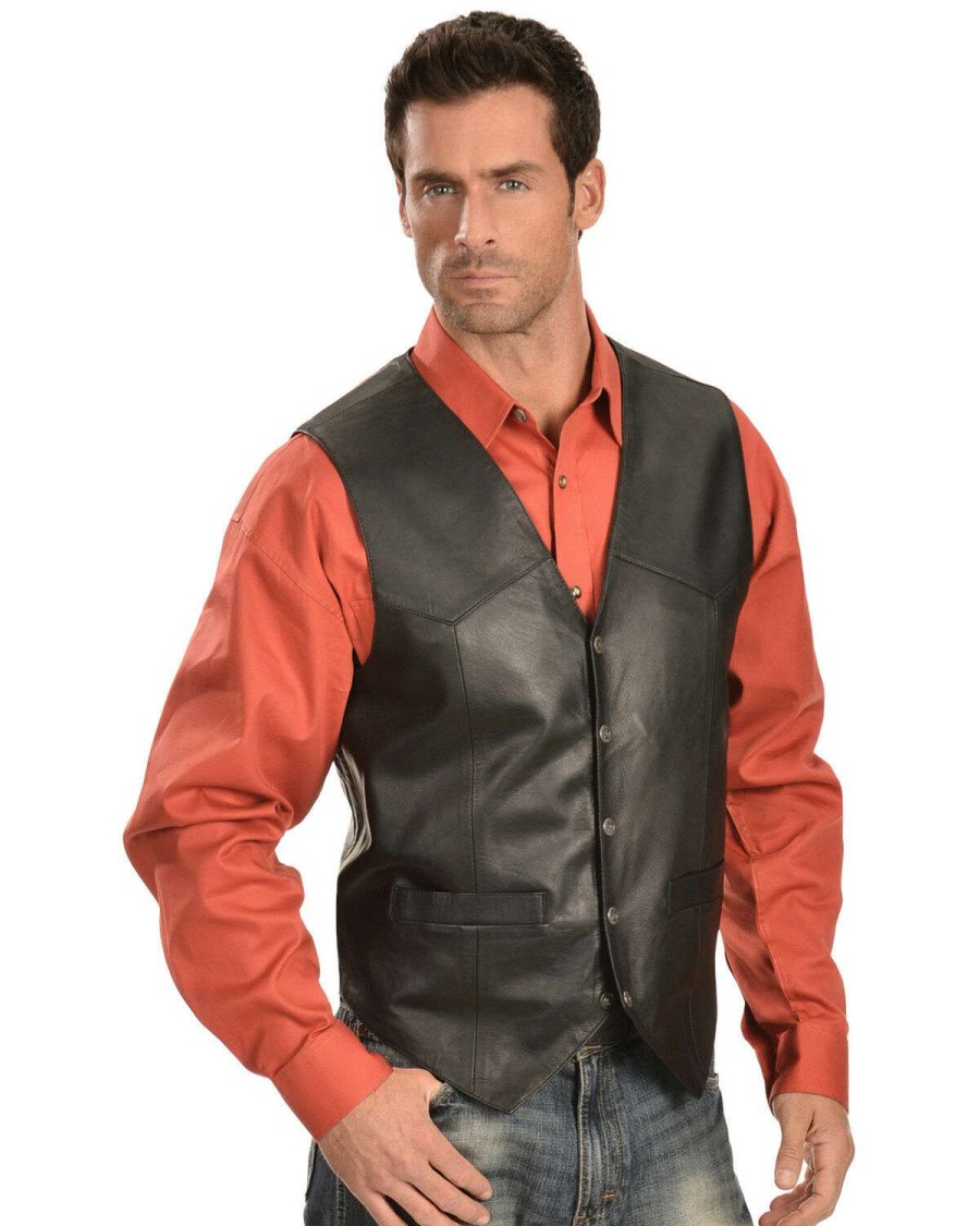 Vest * | Online Scully Men'S Lamb Leather Vest