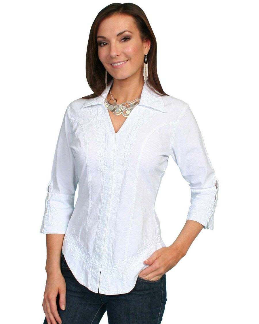 Blouse * | Discount Scully Women'S 3/4 Sleeve Blouse