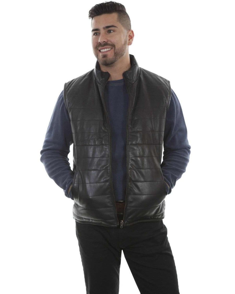 Vest * | Discount Scully Men'S Black Lamb Vest