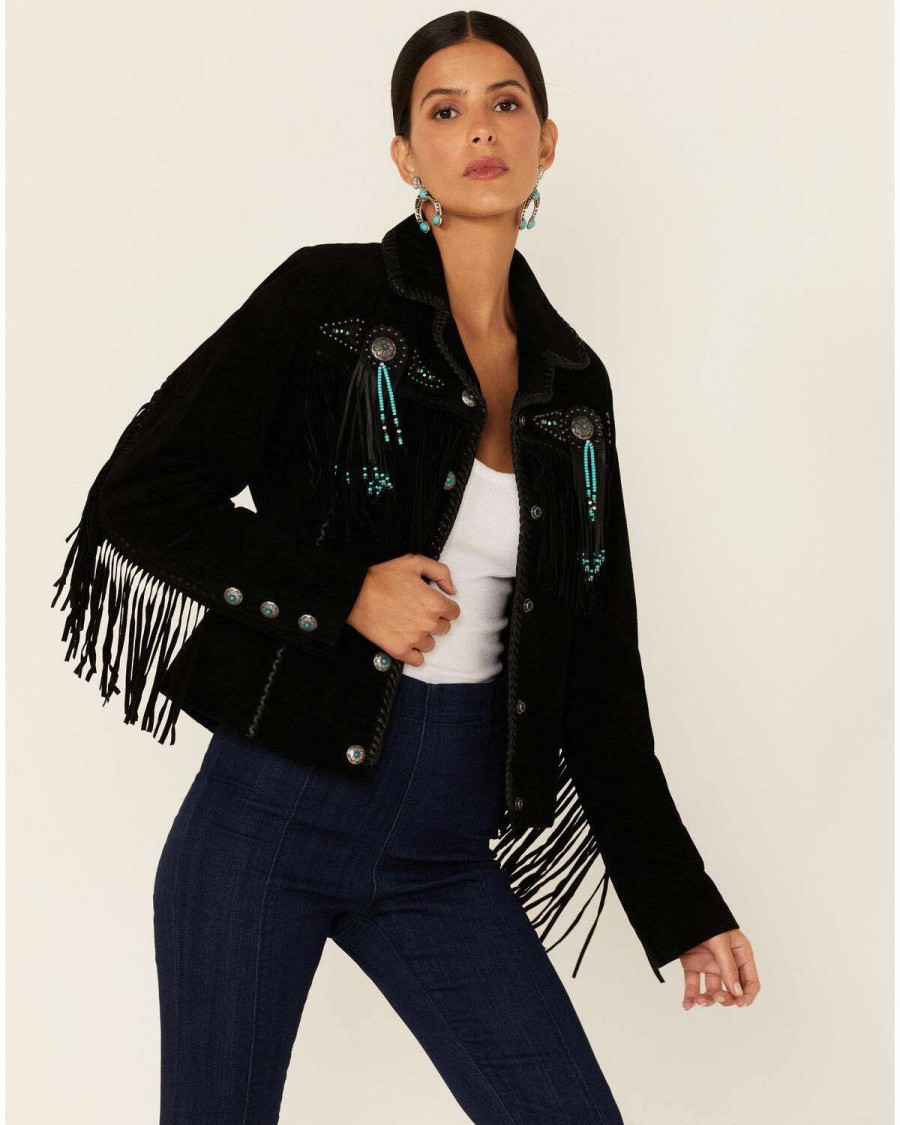 Jackets * | Sale Scully Fringed Suede Leather Jacket