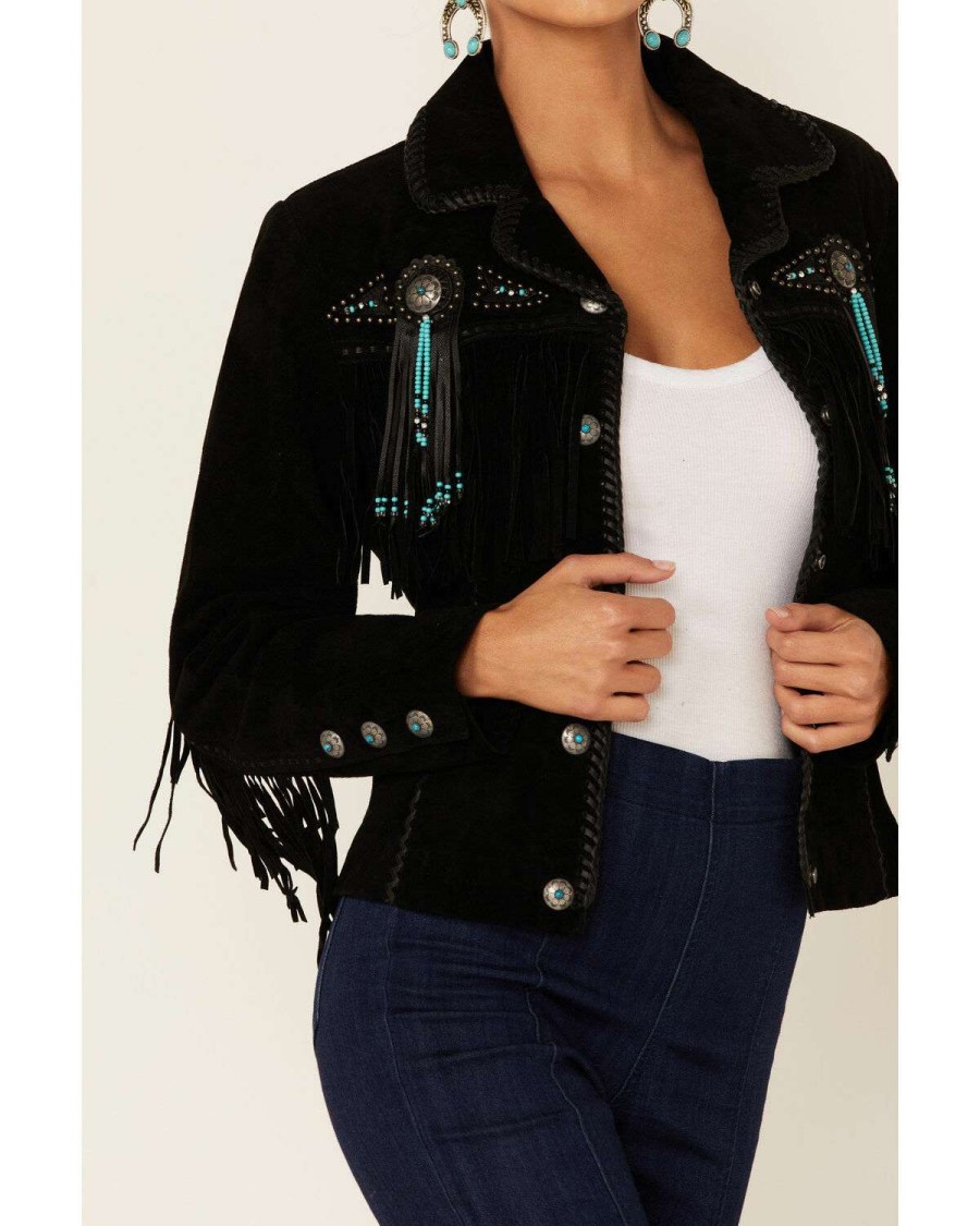 Jackets * | Sale Scully Fringed Suede Leather Jacket