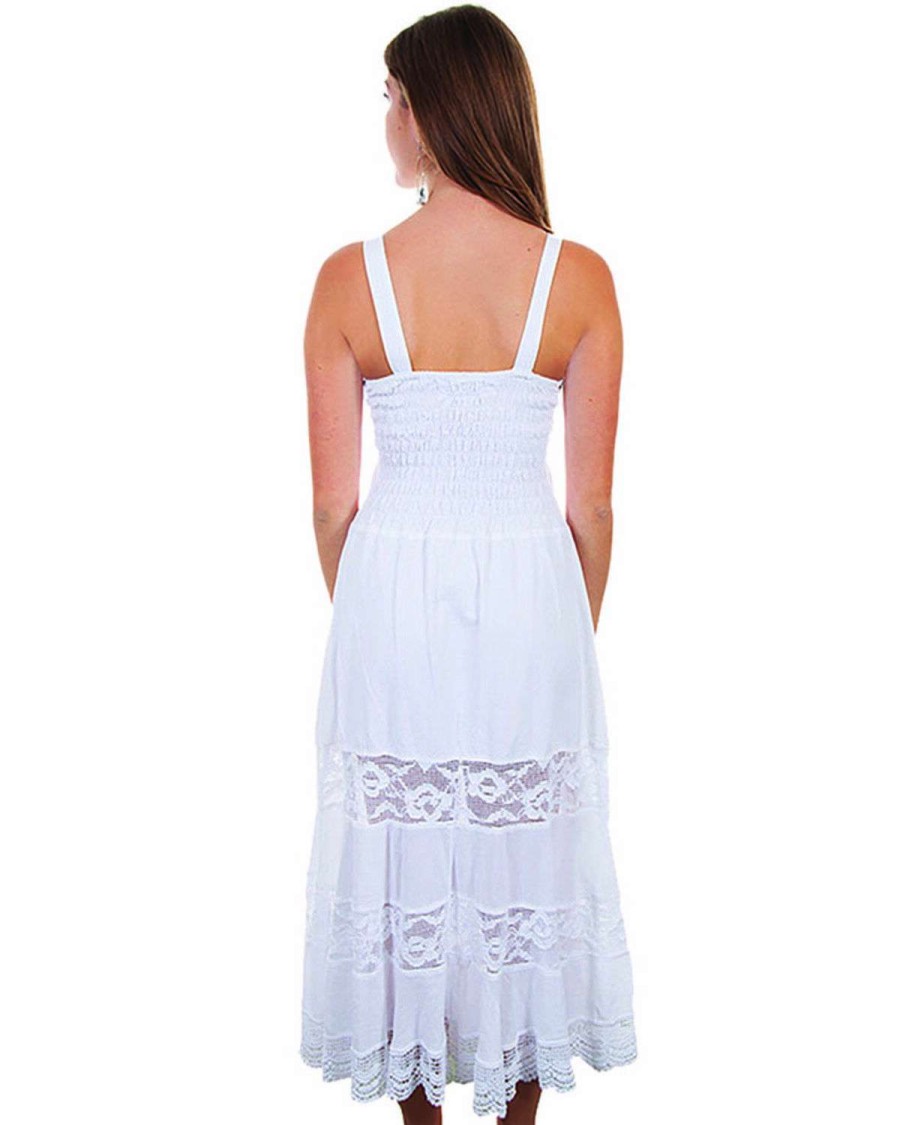 Dresses * | Outlet Cantina By Scully Women'S White Front Pocket Maxi Dress