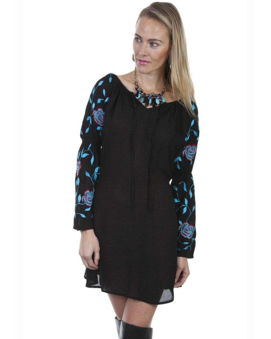 Dresses * | Limited Edition Honey Creek By Scully Women'S Embroidered Long Sleeve Dress