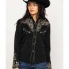 Shirts * | Outlet Scully Women'S Scroll Embroidered Long Sleeve Western Shirt